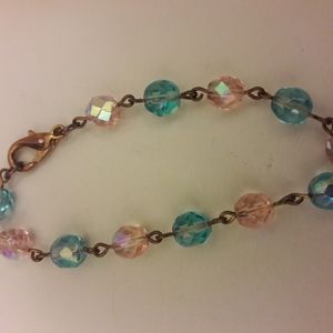 3/$7Vintage faceted glass braclet